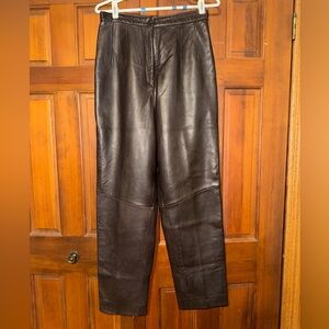 Valerie Stevens Brown Leather Trousers